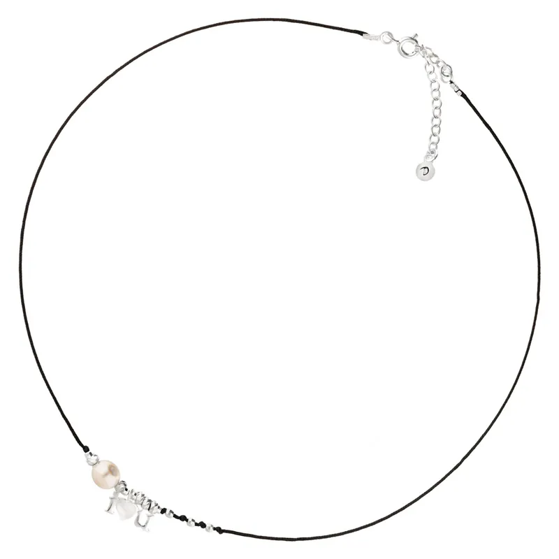 Vente Flash COLLIER NOIR PERLE NACRE I LOVE YOU