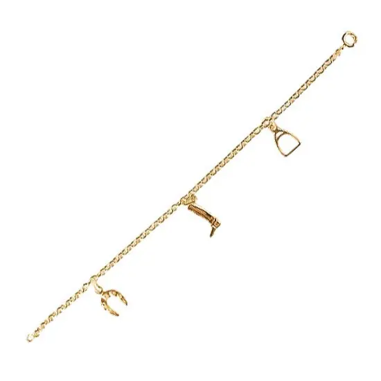 Prix Réduit Bracelet Plaqué Or BREL ETRIER-BOTTE-FER | BIJOUX EQUESTRES | EQUITATION | CHEVAL | MADILAR