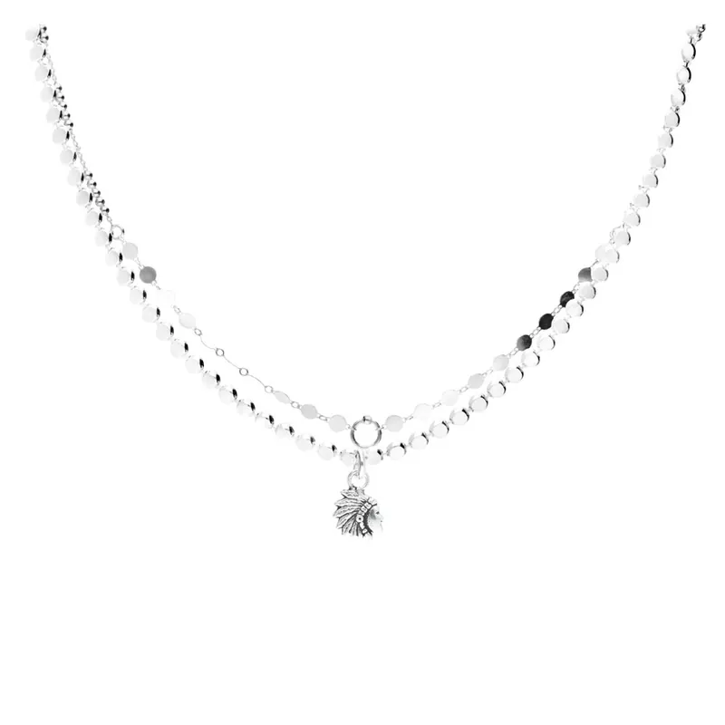 Haute Qualité COLLIER INDIA DOUBLE CHAINES
