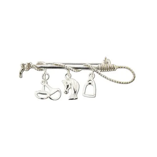 Broche EQUESTRE Argent FOUET-3PP MORS/TETE/ETRIER PM | BIJOUX EQUESTRES | EQUITATION | CHEVAL | MADILAR Dernier Modèle