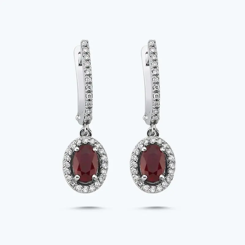 Offre Limitée Boucles d'Oreilles Diamant Rubis