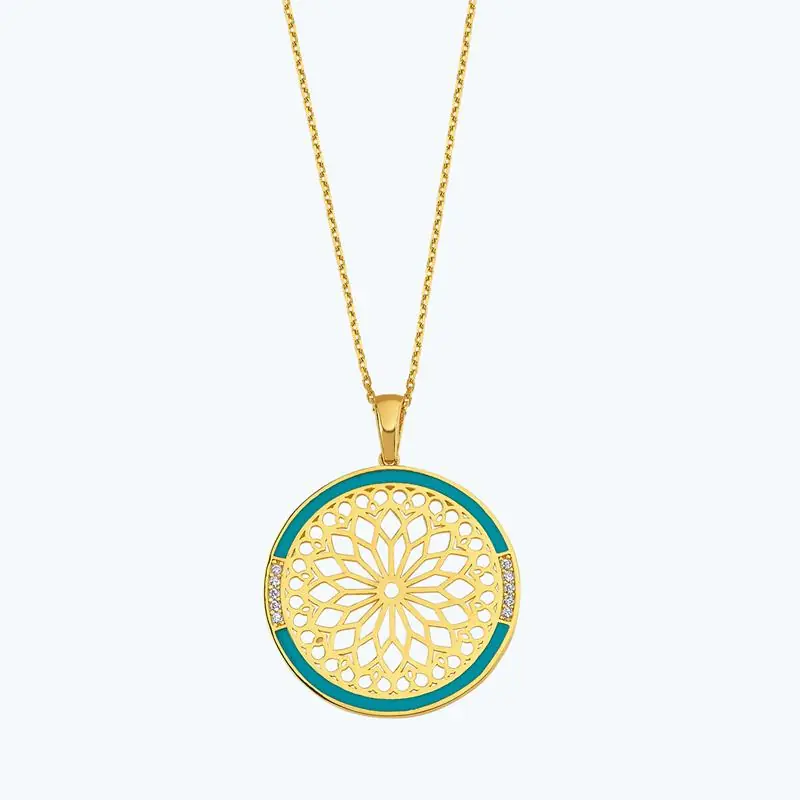 22K Collier Or Mandala Gros Lot