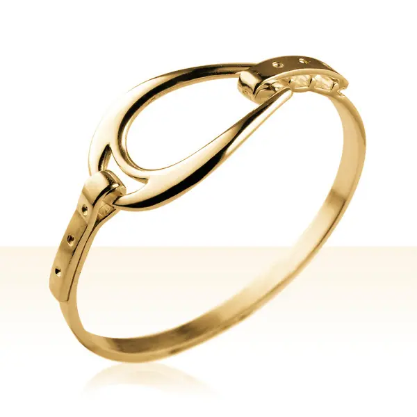 Bracelet Plaqué Or JONC ETRIER FER | BIJOUX EQUESTRES | EQUITATION | CHEVAL | MADILAR Achetez Aujourd’hui