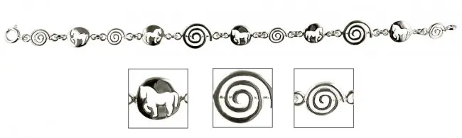 Bracelet Argent SPIRALE/5 CHEV JEREZ MINI | BIJOUX EQUESTRES | EQUITATION | CHEVAL | MADILAR Meilleur Prix