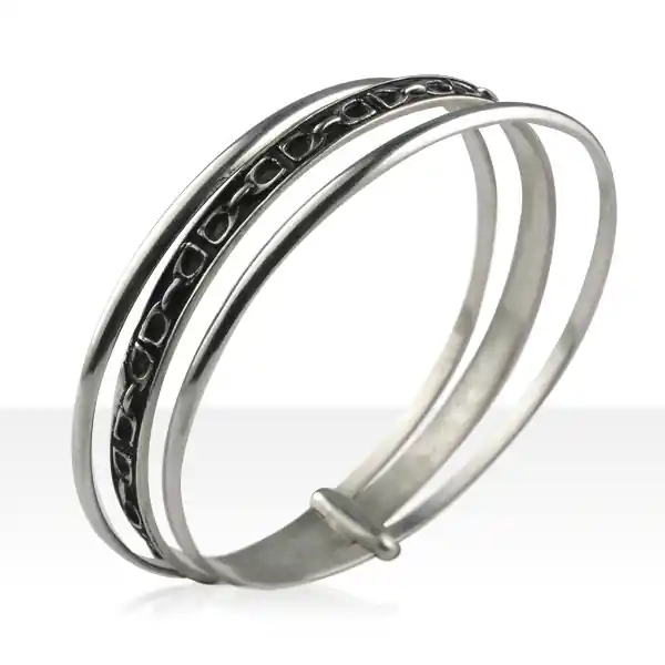 Top Qualité Bracelet Argent JONC ETRIER PM/2 ANNEAUX | BIJOUX EQUESTRES | EQUITATION | CHEVAL | MADILAR
