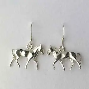 Fait Main B.O. Argent Crochets CHEVAL PM | BIJOUX EQUESTRES | EQUITATION | CHEVAL | MADILAR