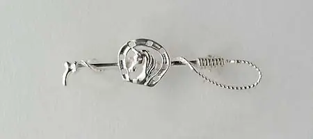 Broche Argent FOUET-TETE DANS FER | BIJOUX EQUESTRES | EQUITATION | CHEVAL | MADILAR Exclusif