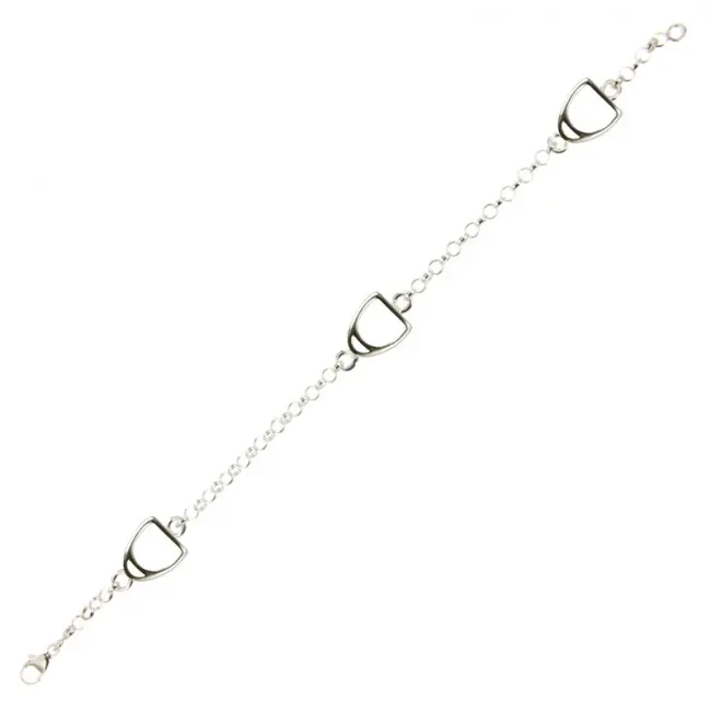 Bracelet Argent Rolo 3 motifs Etrier MM | BIJOUX EQUESTRES | EQUITATION | CHEVAL | MADILAR Solde