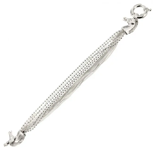 Bracelet Argent MULTIFILS TETES CHEVAUX | BIJOUX EQUESTRES | EQUITATION | CHEVAL | MADILAR Offre Spéciale