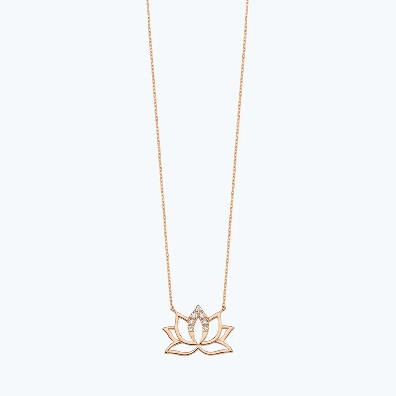 Tendance Collier Fleur de Lotus en Diamant