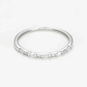 Promotion Saisonnière Bague Or Blanc 375/1000 "Alliance Eclatante"