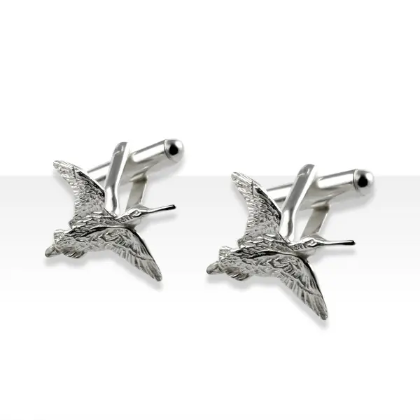 Super Prix B.Manchettes Argent BECASSE SIMPLE | BIJOUX CHASSE | MADILAR l