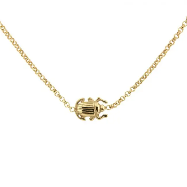 Promotion Saisonnière Collier Plaqué Or KHEOPS / Scarabée 40 + 2,5cm