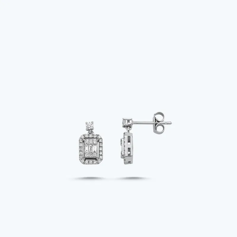 Seulement Aujourd’hui Boucles d'Oreilles Diamant Baguette