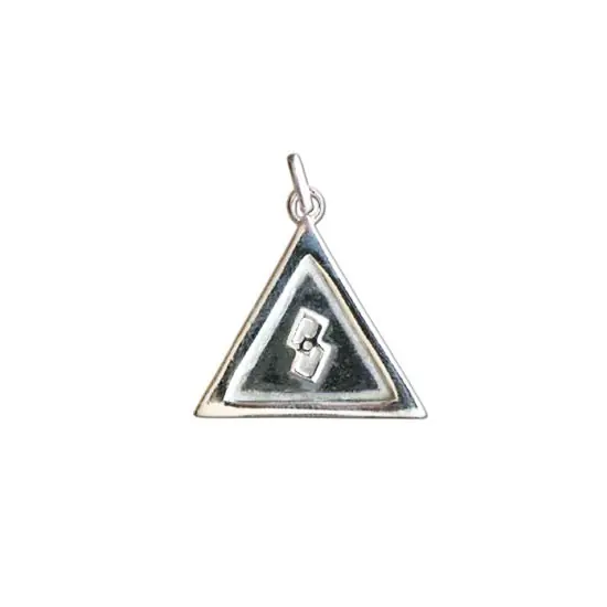 Triangle Argent RELIEF + CARRE LONG Z64 | Bijoux Maçonniques | Franc-Maconnerie | MADILAR Commander Vite