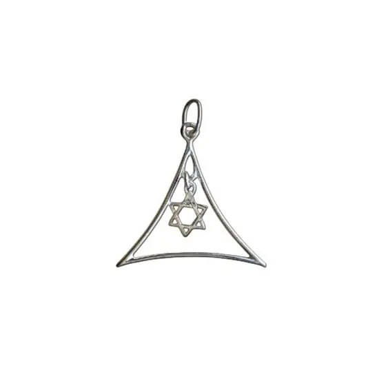 Triangle Argent FIL INCURVE GM + PENTAGRAMME PM | Bijoux Maçonniques | Franc-Maconnerie Offre Du Jour