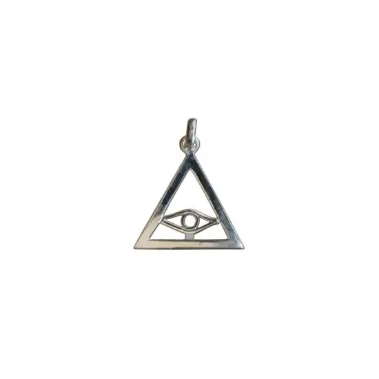 Triangle Argent PLAT + OEIL Z26 | Bijoux Maçonniques | Franc-Maconnerie | MADILAR Nouvel Arrivage