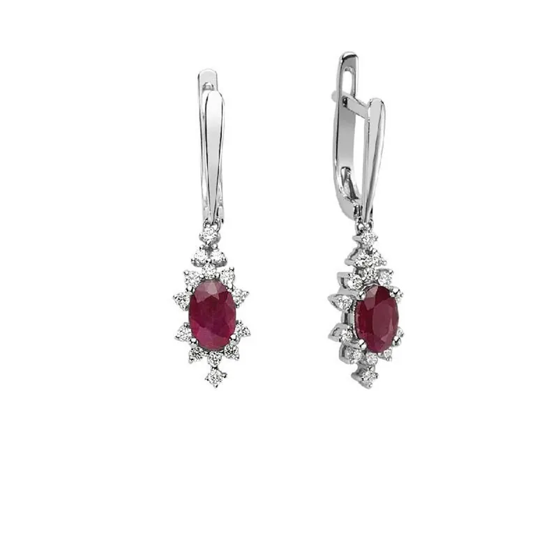 Achat Immédiat Boucles d'Oreilles Diamant Rubis