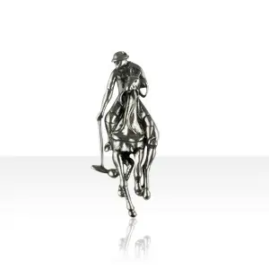 Top Qualité Broche Argent CHEVAL/CAVALIER POLO | BIJOUX POLO EQUITATION | MADILAR