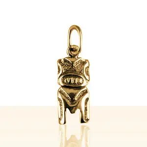 Vente Directe Pendentif Plaqué Or TIKI CARRE GM | BIJOUX OCEANIE TAHITI | MADILAR