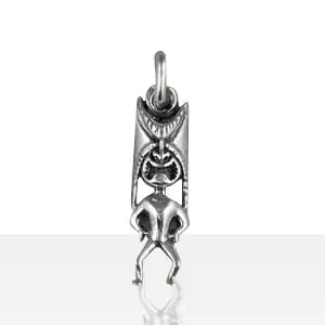 Pendentif Argent TIKI PACIFIQUE | BIJOUX OCEANIE TAHITI | MADILAR Livraison Gratuite
