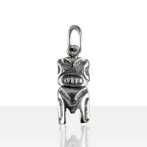Pendentif Argent TIKI CARRE GM | BIJOUX OCEANIE TAHITI | MADILAR Livraison Express
