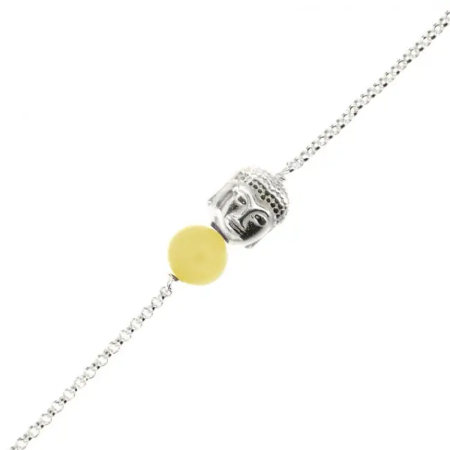 Nouvel Arrivage Bracelet Argent CHAKRA N°3 - Bouddha/Serpentine 18+2cm