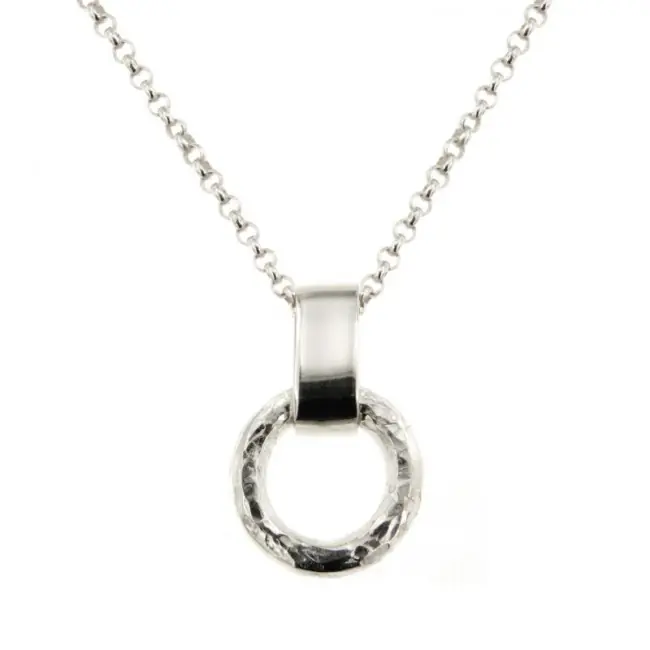 Collier CERCLE Argent Martelé - Argent massif | BIJOUX FEMME | COLLIER ARGENT MASSIF Jusqu’à Épuisement Des Stocks