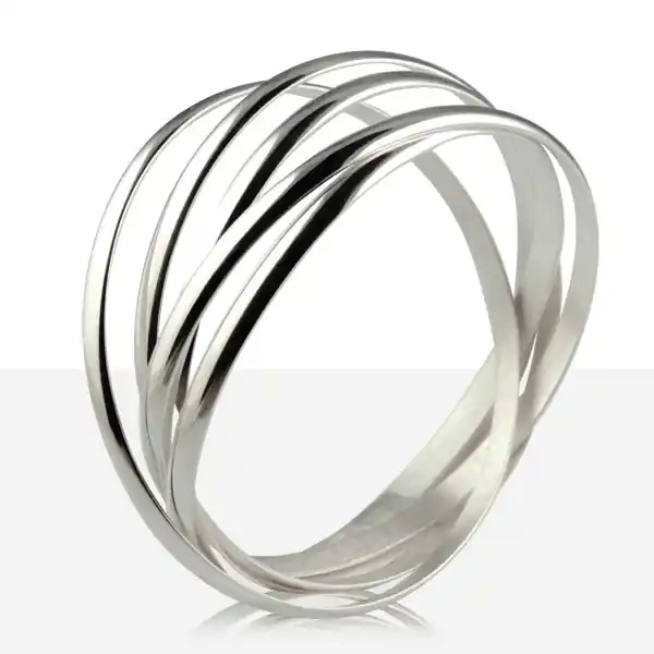 Expédié Aujourd’hui Bracelet 5 Anneaux Argent massif | BIJOUX FEMME