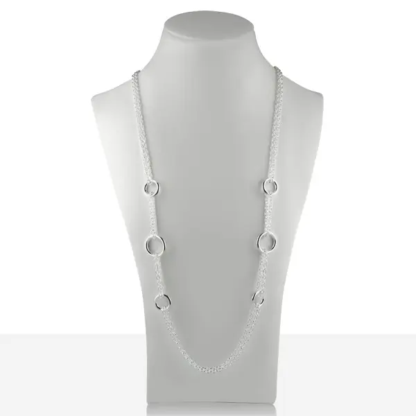Sautoir Argent massif EPURE FORCAT 3 ANNEAUX | BIJOUX FANTAISIE ARGENT MASSIF | FEMME Pas Cher