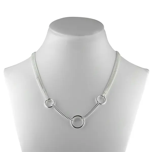 Must-Have Collier Argent EPURE GOURMETTE 3 ANNEAUX | BIJOUX FANTAISIE ARGENT MASSIF | FEMME
