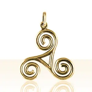 Pendentif Plaqué Or TRISKELL FIL 6 | TRISKEL | TRISKELE | BIJOUX BRETONS | MADILAR Commande En Gros