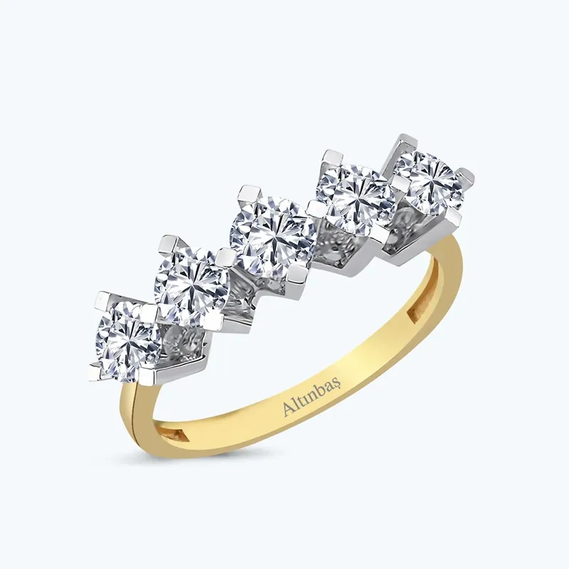 Satisfait Ou Remboursé Bague Or Cinq Pierre